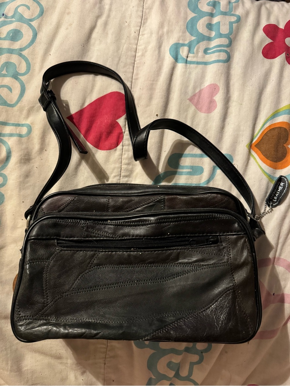 Jaclyn Smith Black Leather Shoulder Bag